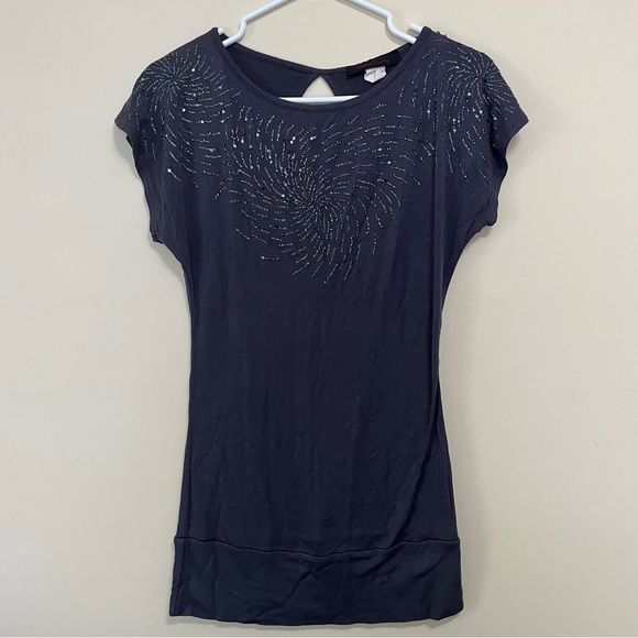 y2k Seductions beaded sequin abstract crew t-shirt - Picture 4 of 5